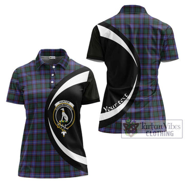 Hunter (Hunterston) Tartan Women's Polo Shirt with Family Crest Circle Style Women - Tartan Vibes Clothing