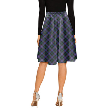 Hunter (Hunterston) Tartan Melete Pleated Midi Skirt Cross Style