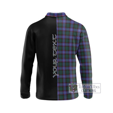 Hunter (Hunterston) Tartan Long Sleeve Polo Shirt with Family Crest and Half Of Me Style - Tartanvibesclothing Shop