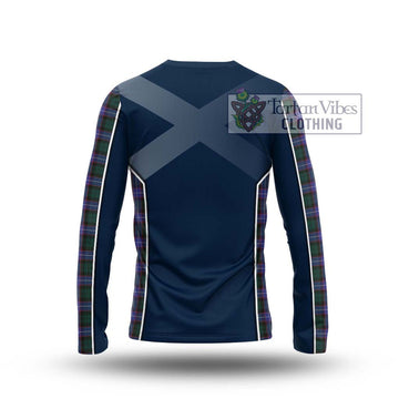 Hunter (Hunterston) Tartan Long Sleeve T-Shirt with Family Crest and Lion Rampant Vibes Sport Style - Tartan Vibes Clothing