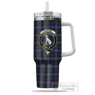 Hunter Modern Tartan and Family Crest Tumbler with Handle