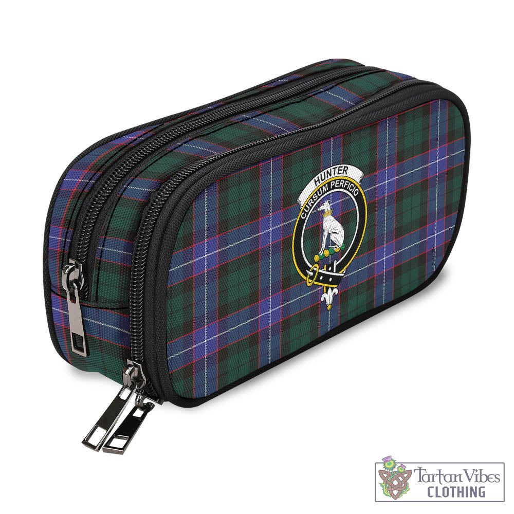 Tartan Vibes Clothing Hunter Modern Tartan Pen and Pencil Case with Family Crest