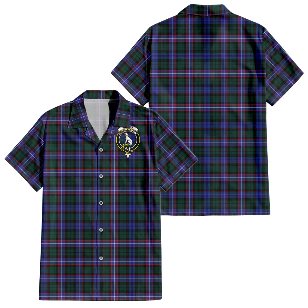 hunter-modern-tartan-short-sleeve-button-down-shirt-with-family-crest
