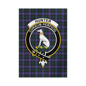 Hunter (Hunterston) Tartan Garden Flag with Family Crest