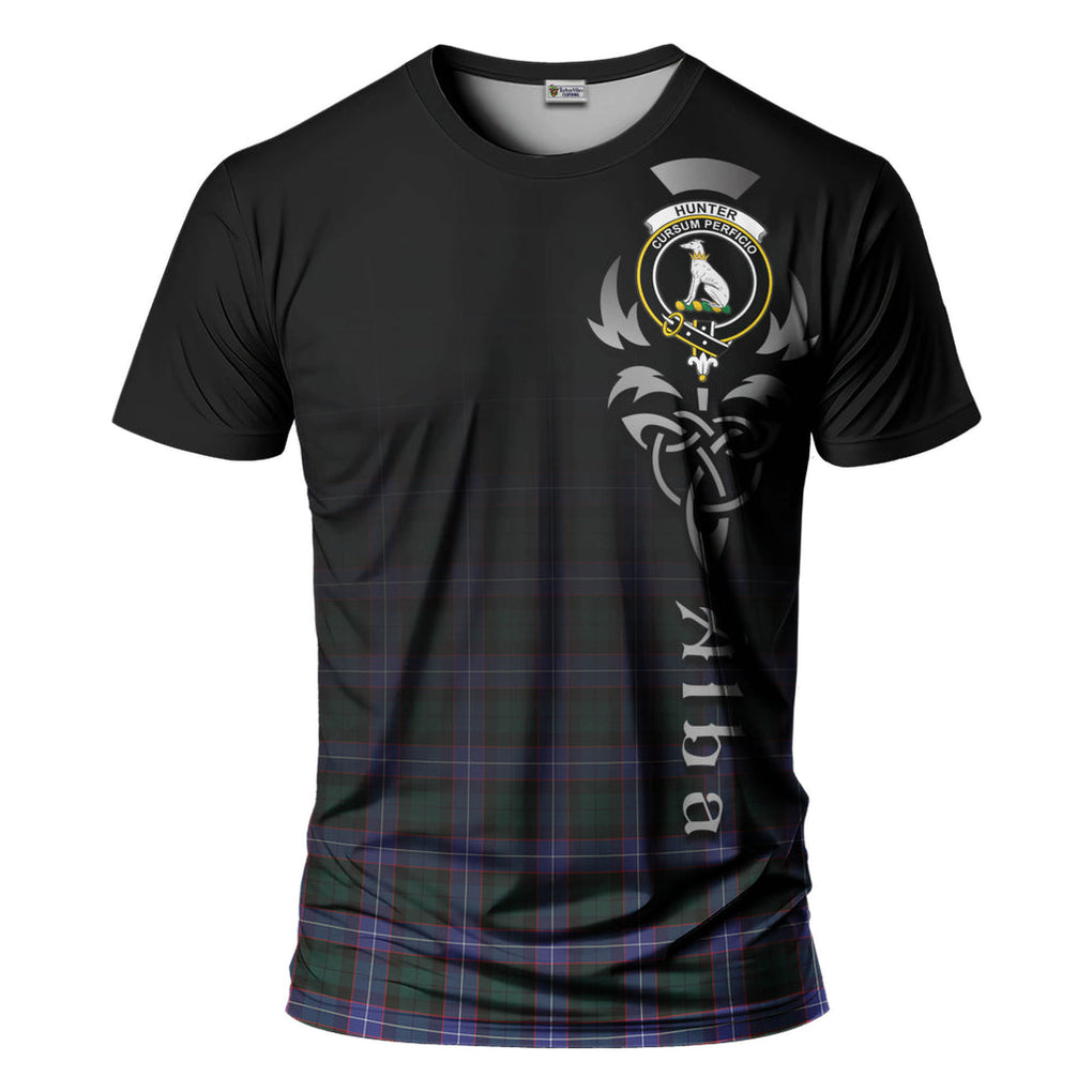 Tartan Vibes Clothing Hunter Modern Tartan T-Shirt Featuring Alba Gu Brath Family Crest Celtic Inspired