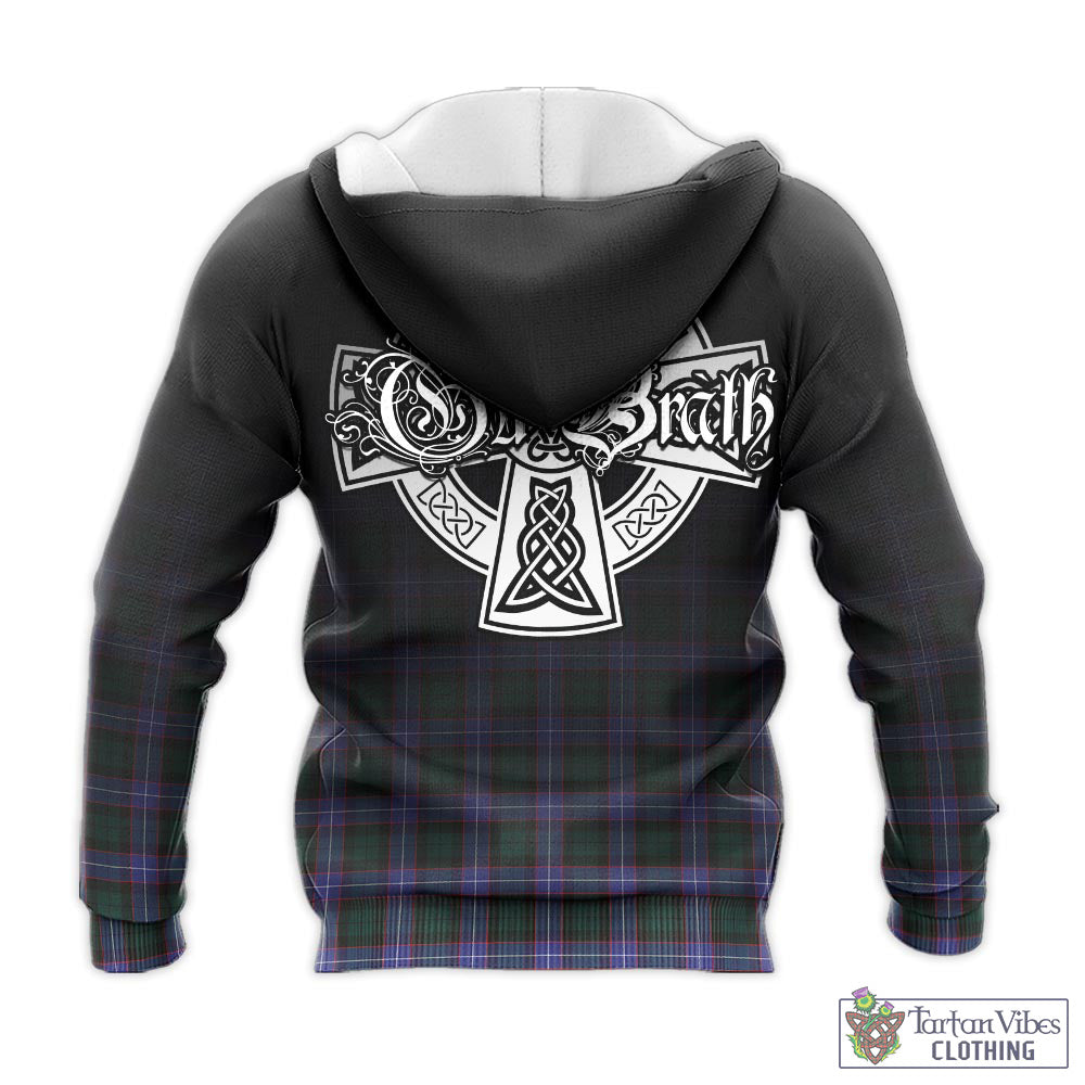 Hunter (Hunterston) Tartan Knitted Hoodie Featuring Alba Gu Brath Family Crest Celtic Inspired - Tartan Vibes Clothing