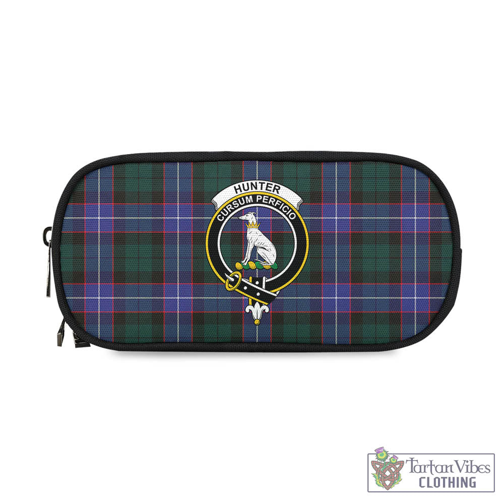 Tartan Vibes Clothing Hunter Modern Tartan Pen and Pencil Case with Family Crest
