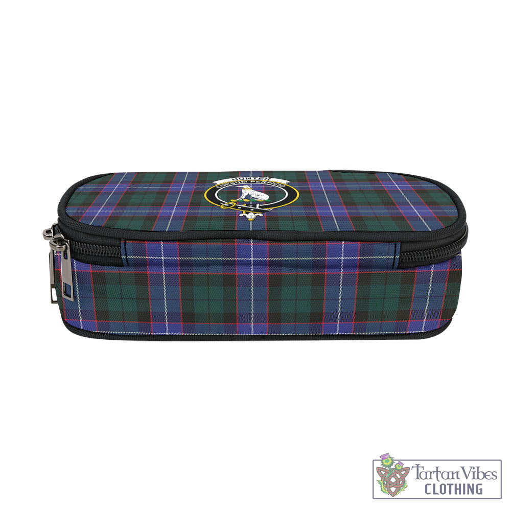 Tartan Vibes Clothing Hunter Modern Tartan Pen and Pencil Case with Family Crest