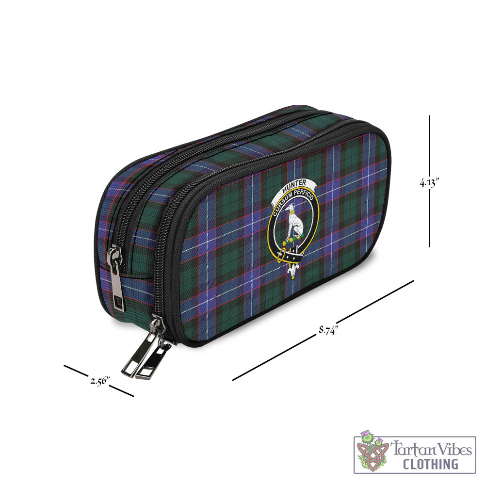 Tartan Vibes Clothing Hunter Modern Tartan Pen and Pencil Case with Family Crest