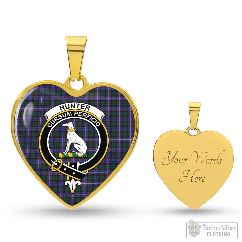Tartan Vibes Clothing Hunter Modern Tartan Heart Necklace with Family Crest