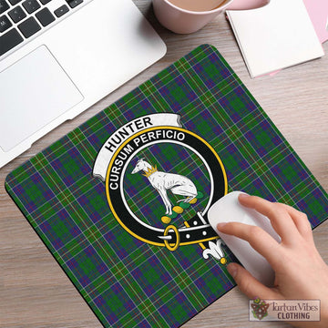 Hunter of Hunterston Tartan Mouse Pad with Family Crest