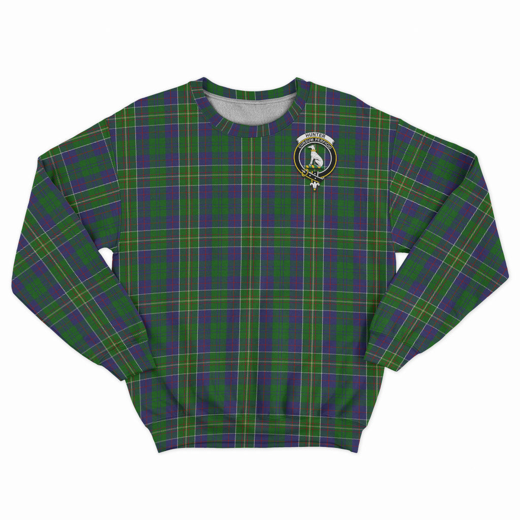hunter-of-hunterston-tartan-sweatshirt-with-family-crest