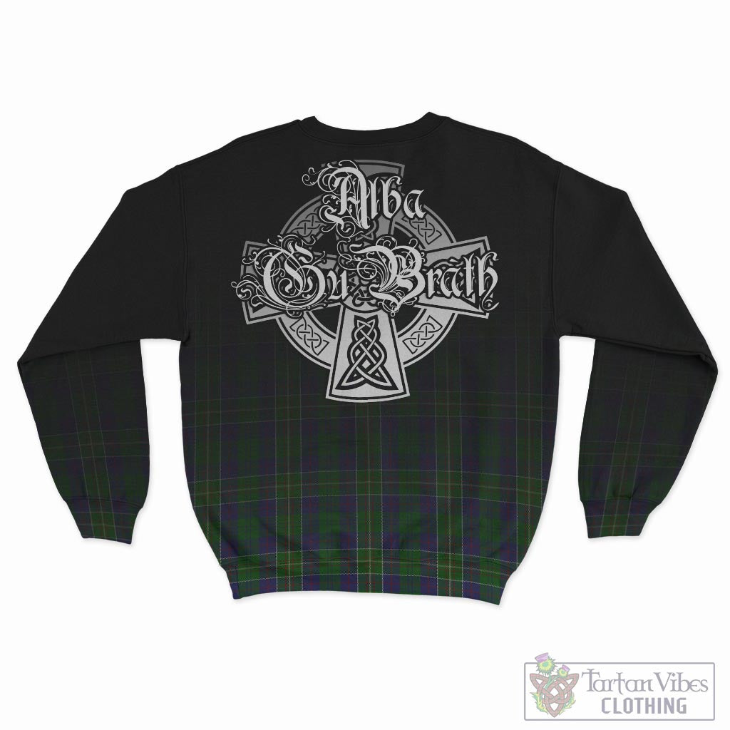 Tartan Vibes Clothing Hunter of Hunterston Tartan Sweatshirt Featuring Alba Gu Brath Family Crest Celtic Inspired