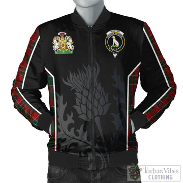 Hunter USA Tartan Bomber Jacket with Family Crest and Scottish Thistle Vibes Sport Style