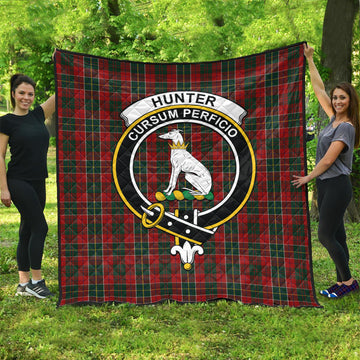 Hunter USA Tartan Quilt with Family Crest