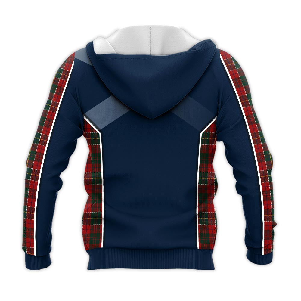 Tartan Vibes Clothing Hunter USA Tartan Knitted Hoodie with Family Crest and Scottish Thistle Vibes Sport Style