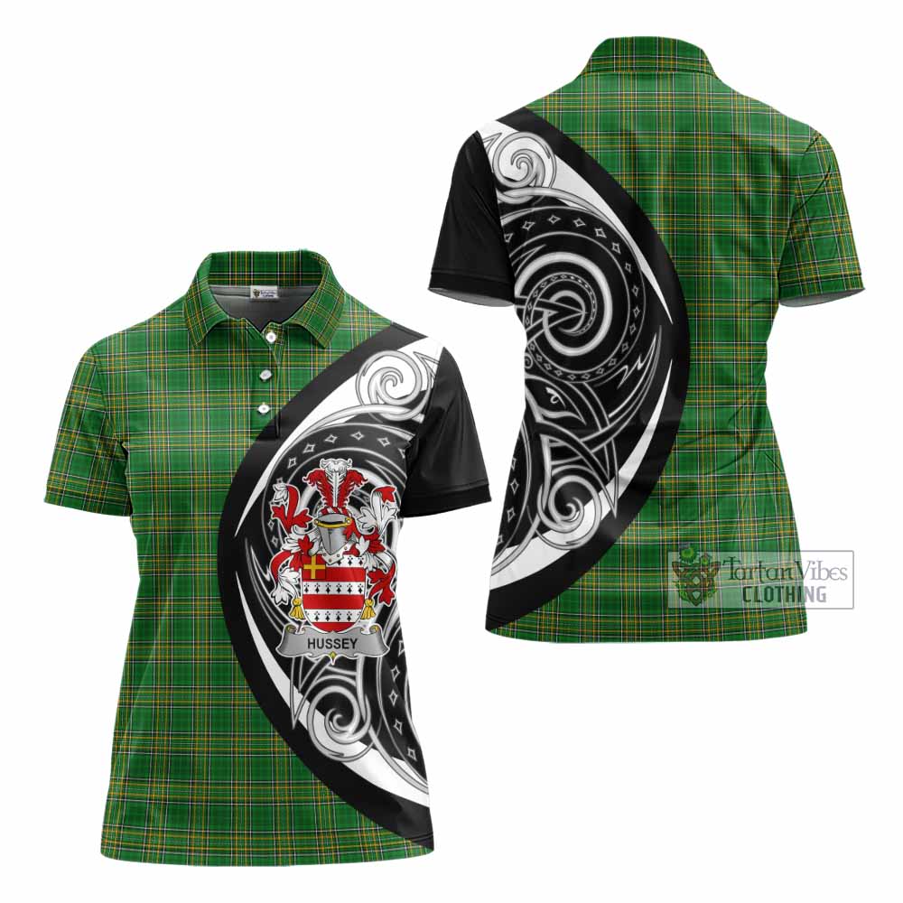 Hussey Irish Clan Women's Polo Shirt Celtic Circle Style - Tartan Vibes Clothing