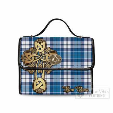 Tartan Vibes Clothing Hutton Tartan Waterproof Canvas Bag Golden Thistle Celtic Cross Style