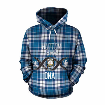Hutton Tartan Cotton Hoodie with Family Crest DNA In Me Style Pullover Hoodie XS - Tartan Vibes Clothing