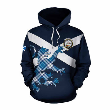 Hutton Tartan Lion Rampant Cotton Hoodie Proudly Display Your Heritage with Alba Gu Brath and Clan Name Pullover Hoodie XS - Tartan Vibes Clothing
