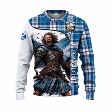 Hutton Crest Tartan Knitted Sweater Inspired by the Freedom of Scottish Warrior Unisex - Tartan Vibes Clothing
