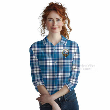 Hutton Tartan Women's Casual Shirt with Family Crest DNA In Me Style Female - Tartan Vibes Clothing