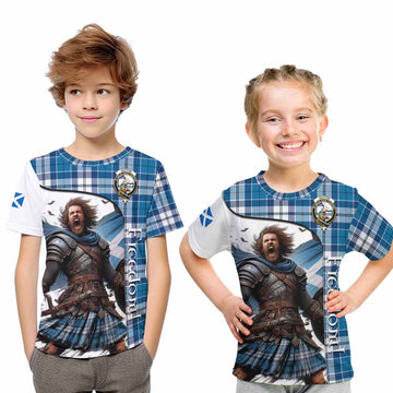 Hutton Crest Tartan Kid T-Shirt Inspired by the Freedom of Scottish Warrior Youth XL Size14 - Tartan Vibes Clothing