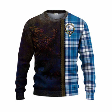 Hutton Tartan Family Crest Knitted Sweater Alba Gu Brath Be Brave Lion Ancient Style