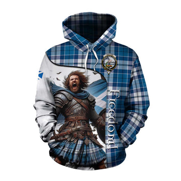 Hutton Crest Tartan Cotton Hoodie Inspired by the Freedom of Scottish Warrior Pullover Hoodie XS - Tartan Vibes Clothing