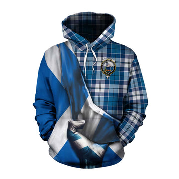 Hutton Tartan Cotton Hoodie with Family Crest Scotland Patriotic Style Pullover Hoodie XS - Tartan Vibes Clothing