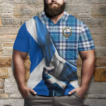 Hutton Tartan Polo Shirt with Family Crest Scotland Patriotic Style Kid - Tartan Vibes Clothing