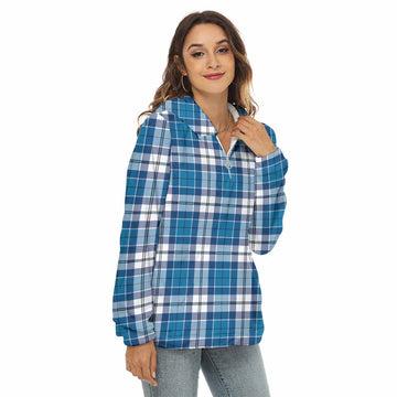 Hutton Tartan Women's Borg Fleece Hoodie with Half Zip Female - Tartan Vibes Clothing