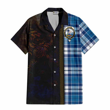 Hutton Tartan Family Crest Hawaiian Shirt Alba Gu Brath Be Brave Lion Ancient Style