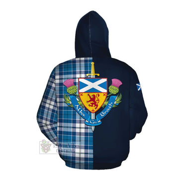 Hutton Tartan Cotton Hoodie Alba with Scottish Lion Royal Arm Half Style Pullover Hoodie - Tartan Vibes Clothing