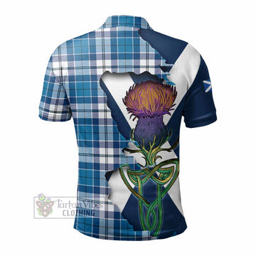 Tartan Vibes Clothing Hutton Tartan Family Crest Polo Shirt Scottish Thistle Celtic Inspired