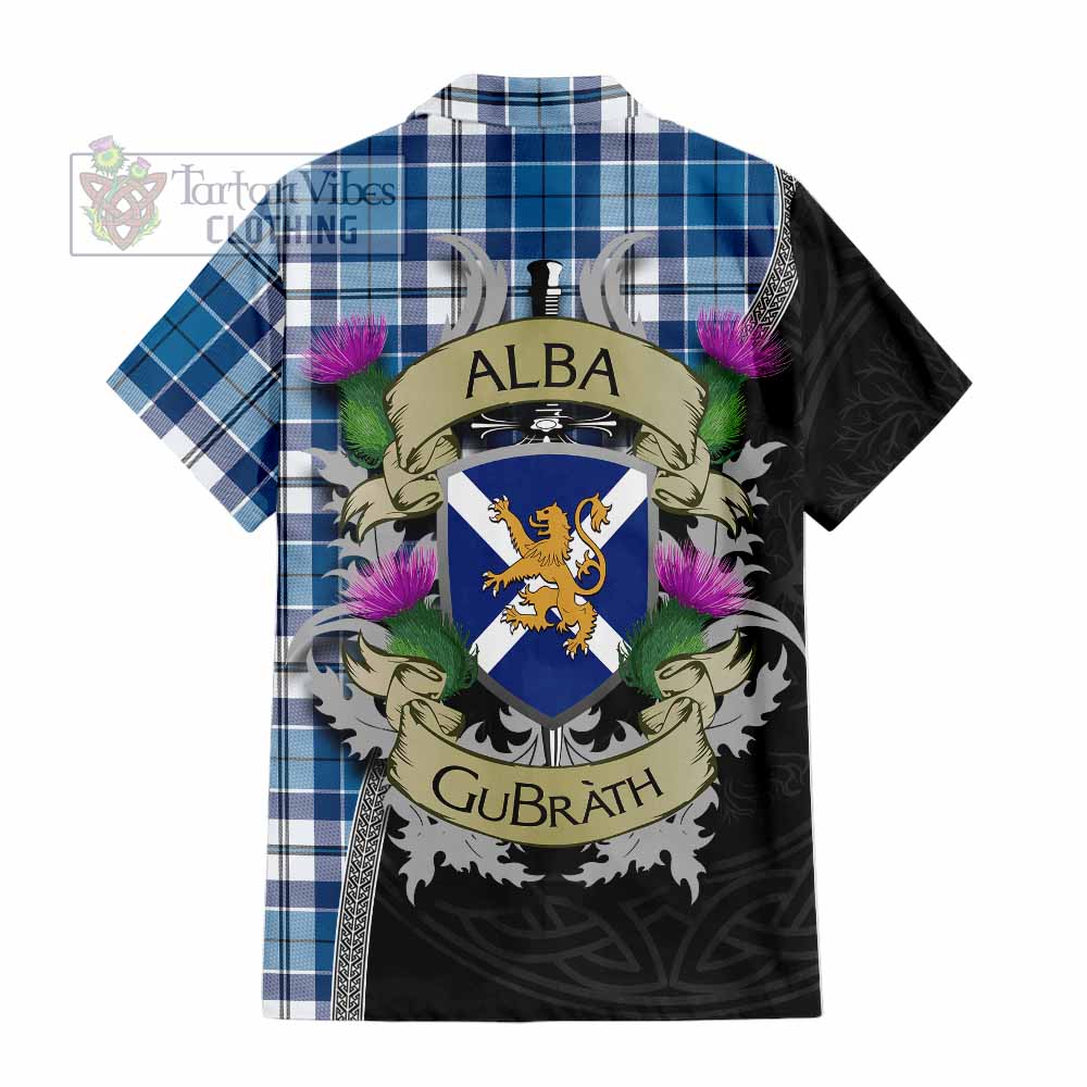 Hutton Tartan Family Crest Hawaiian Shirt Lion Rampant Royal Thistle Shield Celtic Inspired - Tartan Vibes Clothing