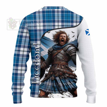 Hutton Crest Tartan Knitted Sweater Inspired by the Freedom of Scottish Warrior - Tartan Vibes Clothing