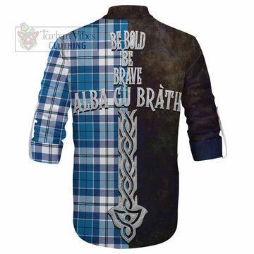 Hutton Tartan Family Crest Ghillie Kilt Shirt Alba Gu Brath Be Brave Lion Ancient Style