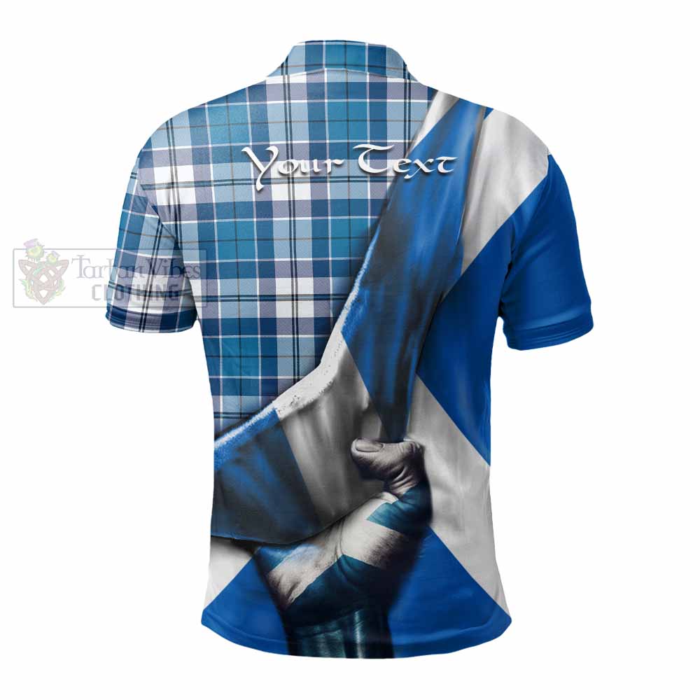 Hutton Tartan Polo Shirt with Family Crest Scotland Patriotic Style - Tartan Vibes Clothing