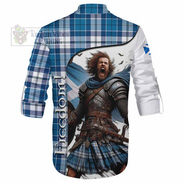 Hutton Crest Tartan Ghillie Kilt Shirt Inspired by the Freedom of Scottish Warrior - Tartan Vibes Clothing