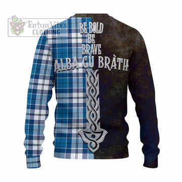 Hutton Tartan Family Crest Knitted Sweater Alba Gu Brath Be Brave Lion Ancient Style