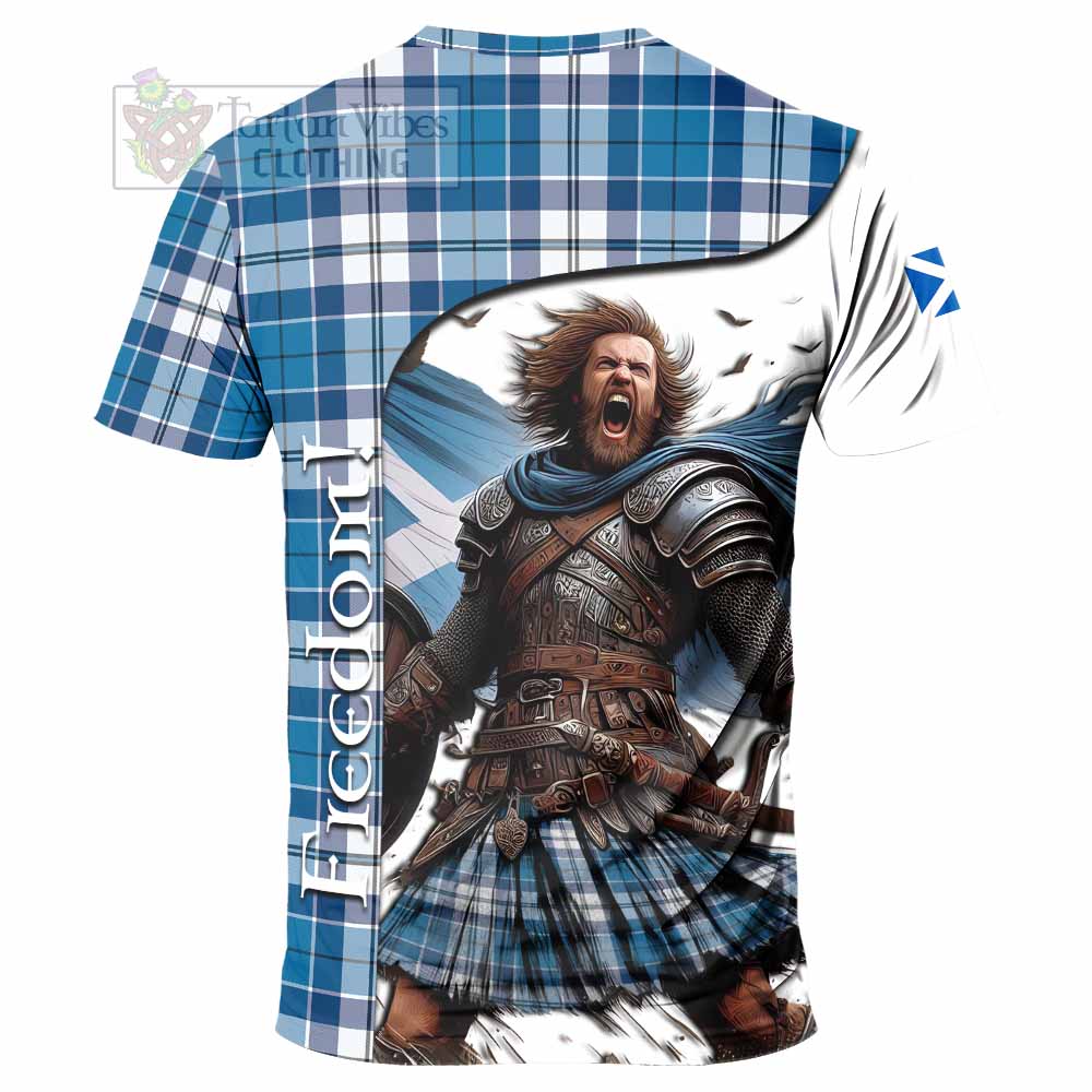 Hutton Crest Tartan T-Shirt Inspired by the Freedom of Scottish Warrior - Tartan Vibes Clothing