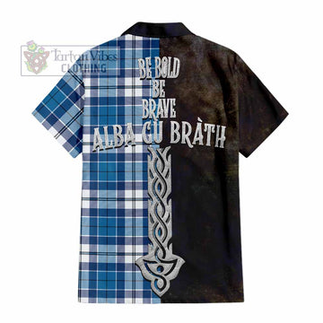 Hutton Tartan Family Crest Hawaiian Shirt Alba Gu Brath Be Brave Lion Ancient Style