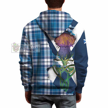 Tartan Vibes Clothing Hutton Tartan Family Crest Hoodie Scottish Thistle Celtic Inspired