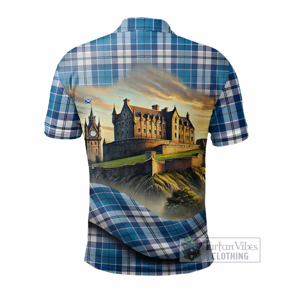 Tartan Vibes Clothing Hutton Tartan Family Crest Polo Shirt with Scottish Ancient Castle Stype