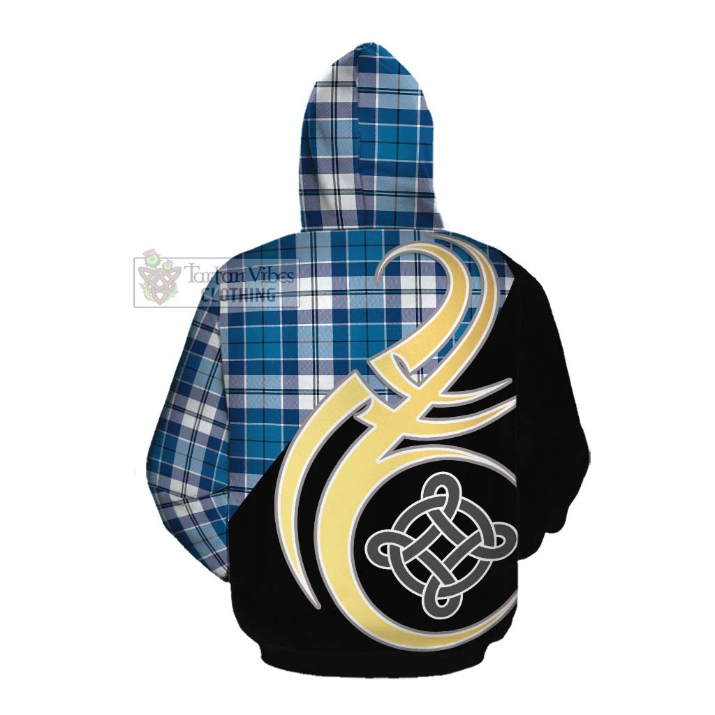 Hutton Tartan Cotton Hoodie with Family Crest and Celtic Symbol Style Pullover Hoodie - Tartan Vibes Clothing