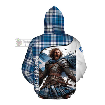 Hutton Crest Tartan Cotton Hoodie Inspired by the Freedom of Scottish Warrior Pullover Hoodie - Tartan Vibes Clothing