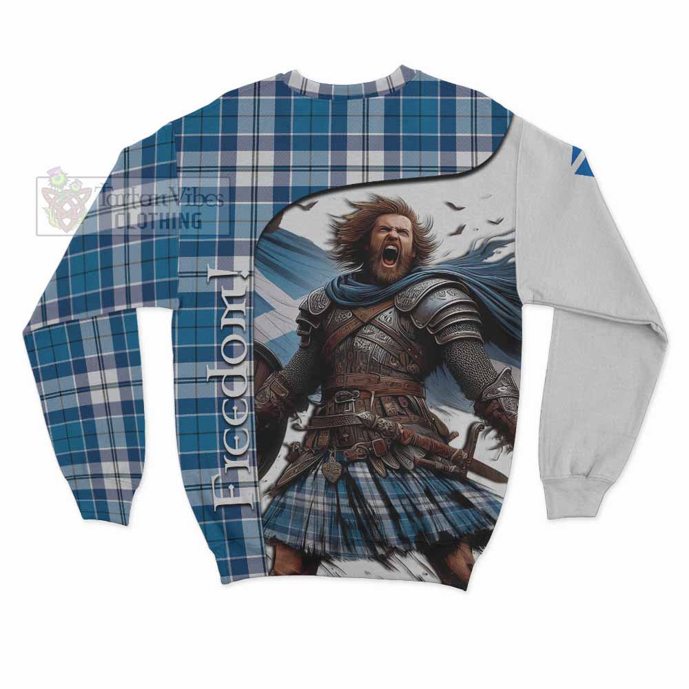 Hutton Crest Tartan Sweatshirt Inspired by the Freedom of Scottish Warrior - Tartan Vibes Clothing