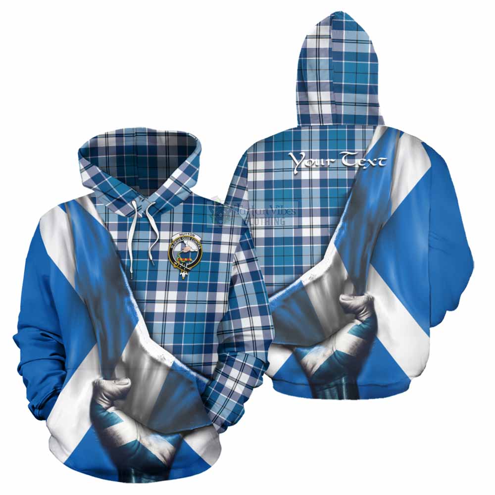Hutton Tartan Hoodie with Family Crest Scotland Patriotic Style - Tartan Vibes Clothing