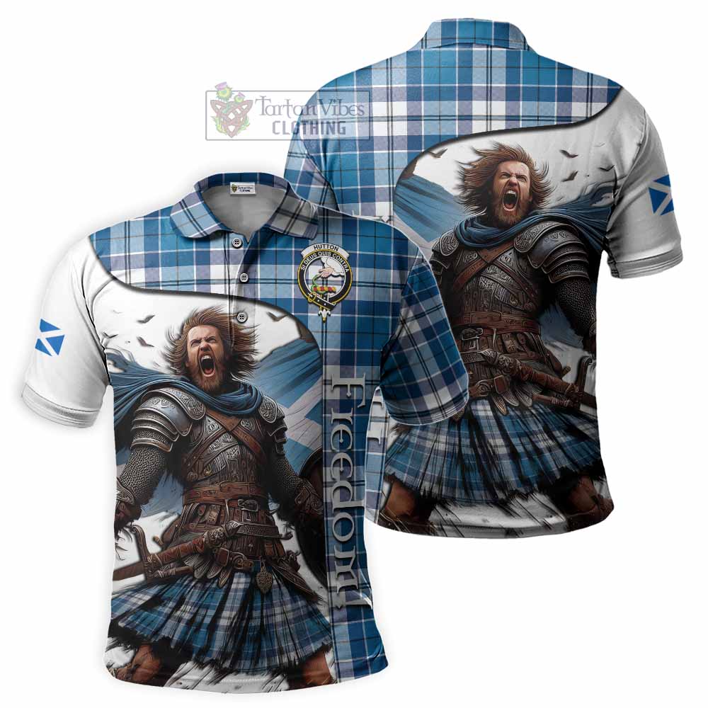 Hutton Crest Tartan Polo Shirt Inspired by the Freedom of Scottish Warrior - Tartan Vibes Clothing